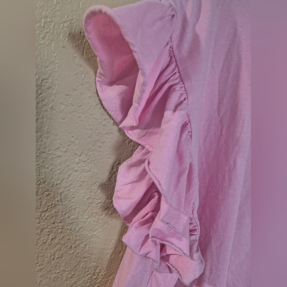Zara Pink Sz M Ruffle Sleeve Top - Picture 6 of 8